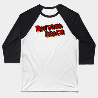 Vintage Style Daytona Beach Text Baseball T-Shirt